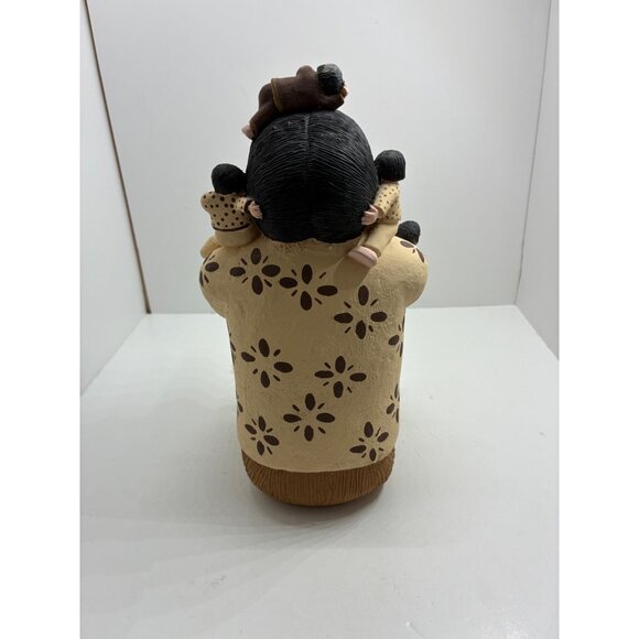 Clay Storyteller Figurine With Multicolored Children & Flute Design - Picture 8 of 12